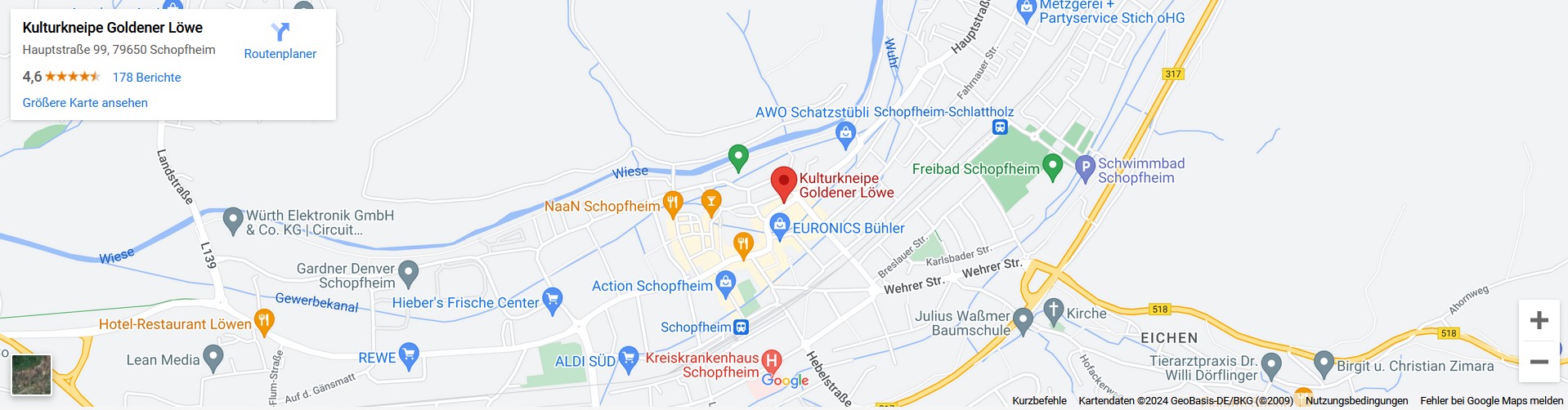 Kulturkneipe GOLDENER LÖWE Schopfheim auf Google Maps